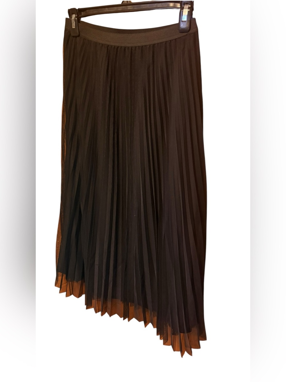 Sanctuary Black Pleated Mesh Tulle Midi Skirt XS NWT Sheer Flowy Party - Picture 7 of 7